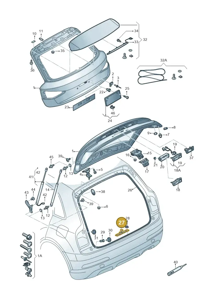 8P4827507A — Audi RS Q3 (2013-2018) diagram 764827000, position 27
