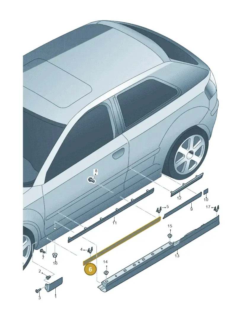 8P4853959EGRU — Audi A3 Sportback (2008-2013) diagram 412853000, position 6