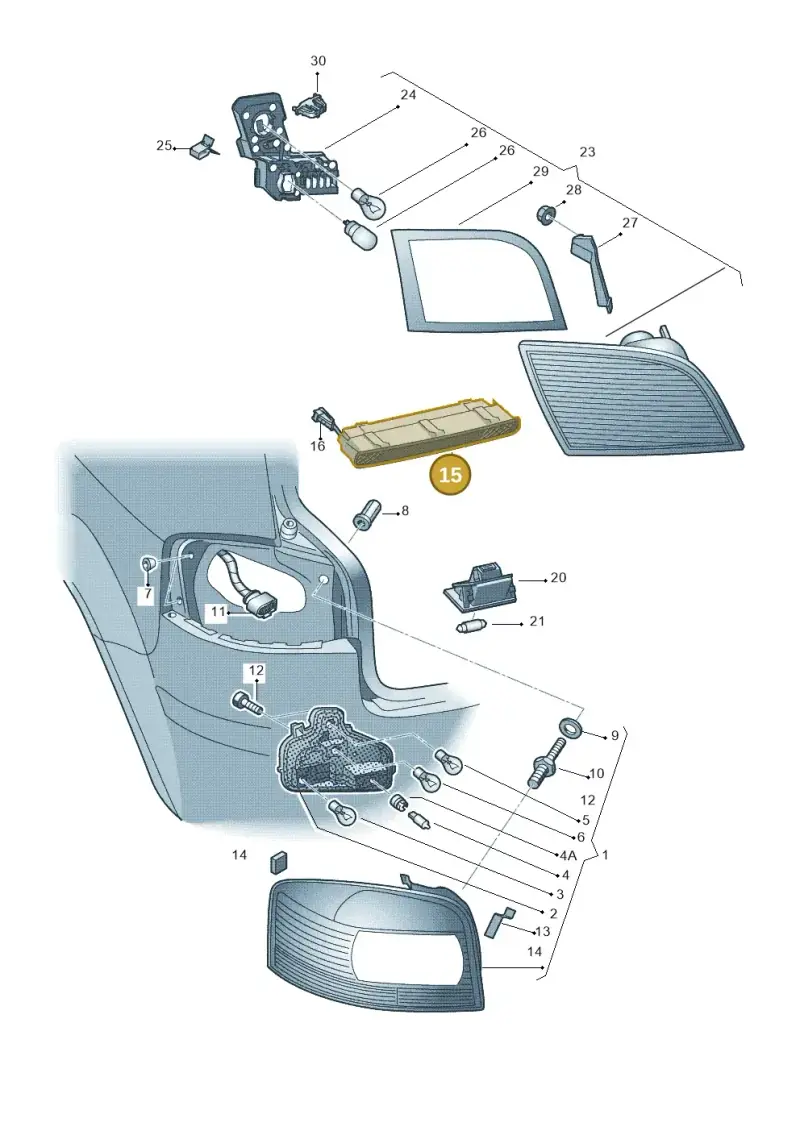 8P4945097A — Audi RS3 Sportback (2011-2012) diagram 412945000, position 15