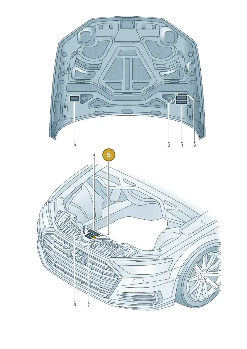 8R0010515AA — Audi A8 (2017-2025) diagram 838010100, position 5