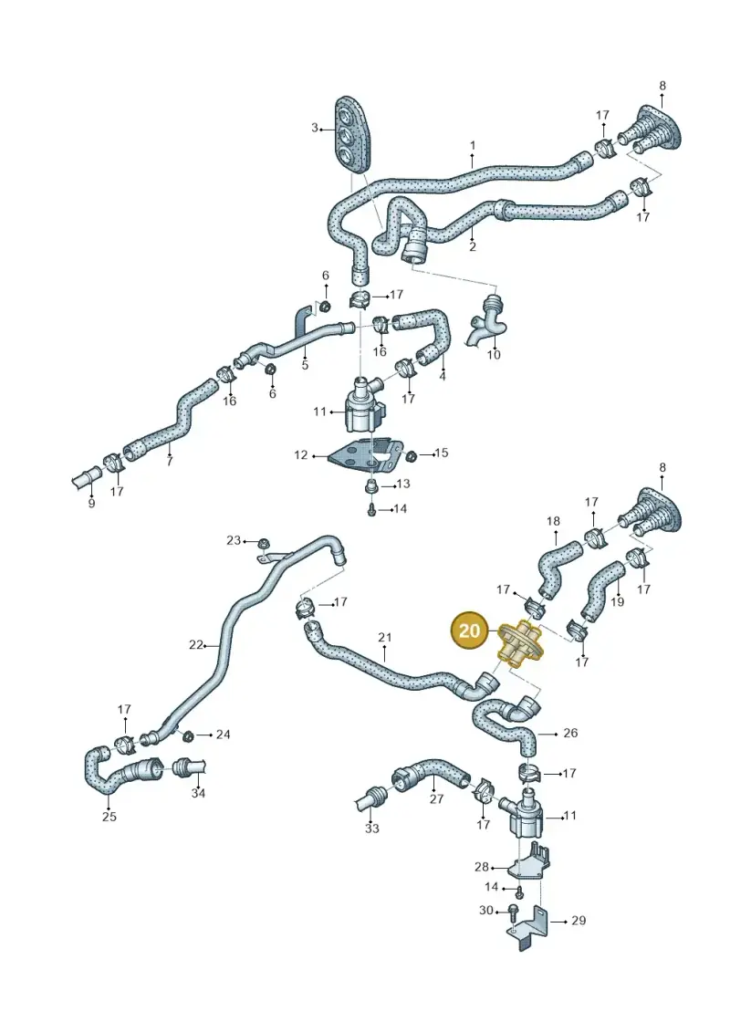 8R0122291 — Audi Q5 qu. 2.0 TDI (2012-2017) diagram 724819600, position 20