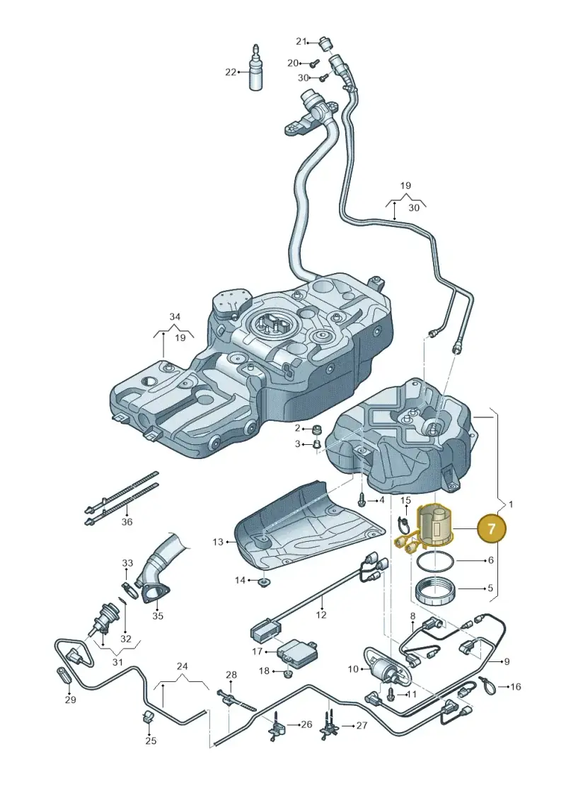 8R0131907C — Audi Q5 qu. 2.0 TDI (2008-2012) diagram 647201150, position 7