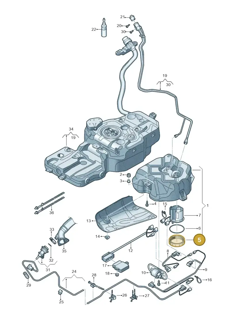 8R0131975 — Audi Q5 qu. 2.0 TDI (2008-2012) diagram 647201150, position 5