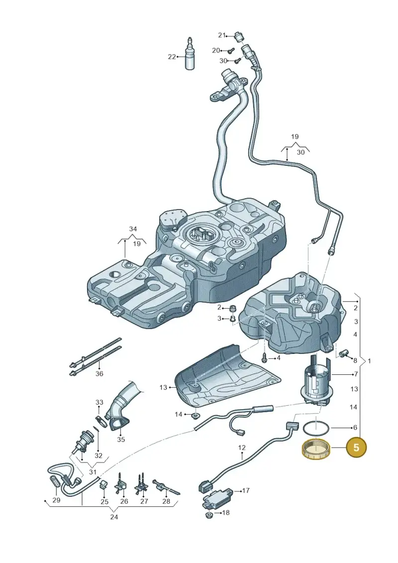 8R0131975 — Audi Q5 qu. 2.0 TDI (2012-2017) diagram 751201150, position 5