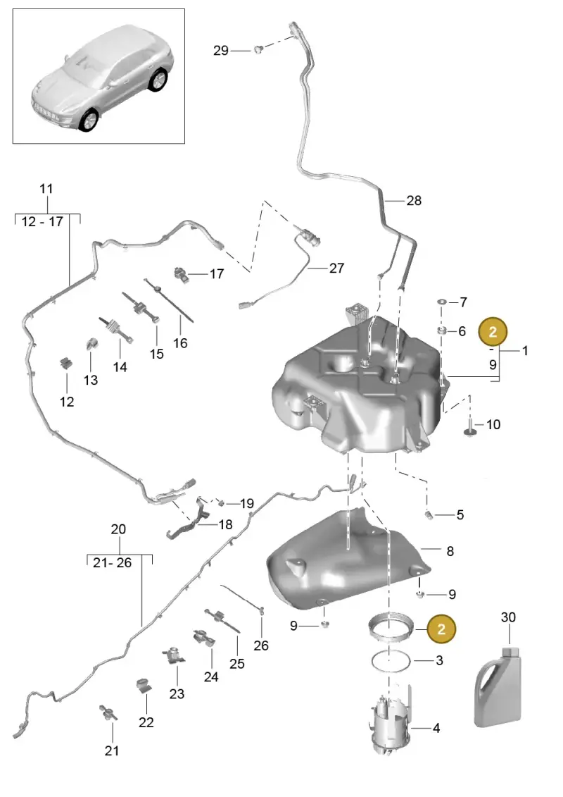 8R0131975 — Porsche Macan (2013-2018) diagram p44201080, position 2