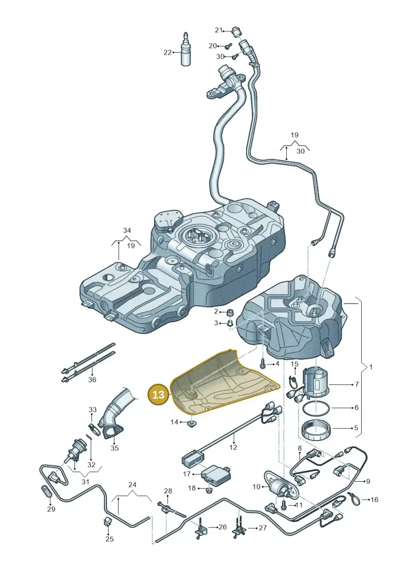 8R0201308C — Audi Q5 qu. 2.0 TDI (2008-2012) diagram 647201150, position 13