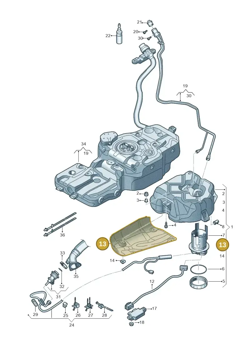 8R0201308C — Audi Q5 qu. 2.0 TDI (2012-2017) diagram 751201150, position 13