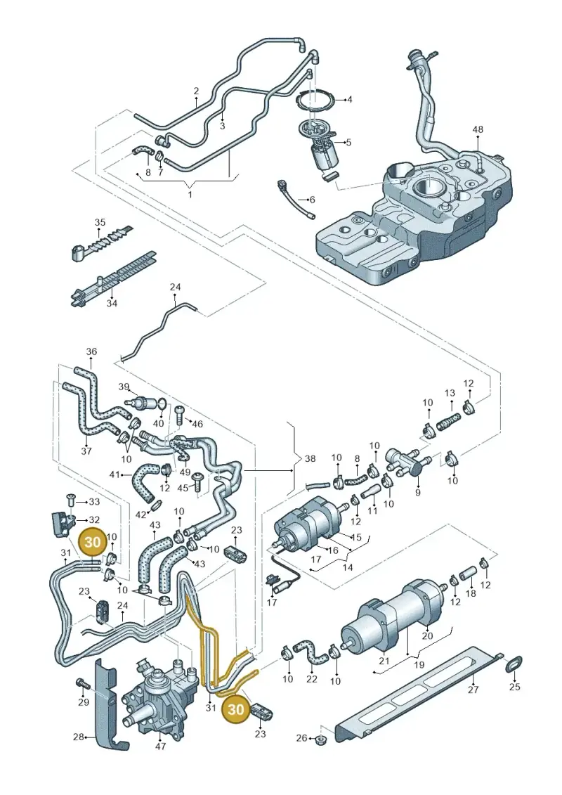 8R0201545M — Audi Q5 qu. 2.0 TDI (2008-2012) diagram 647201200, position 30