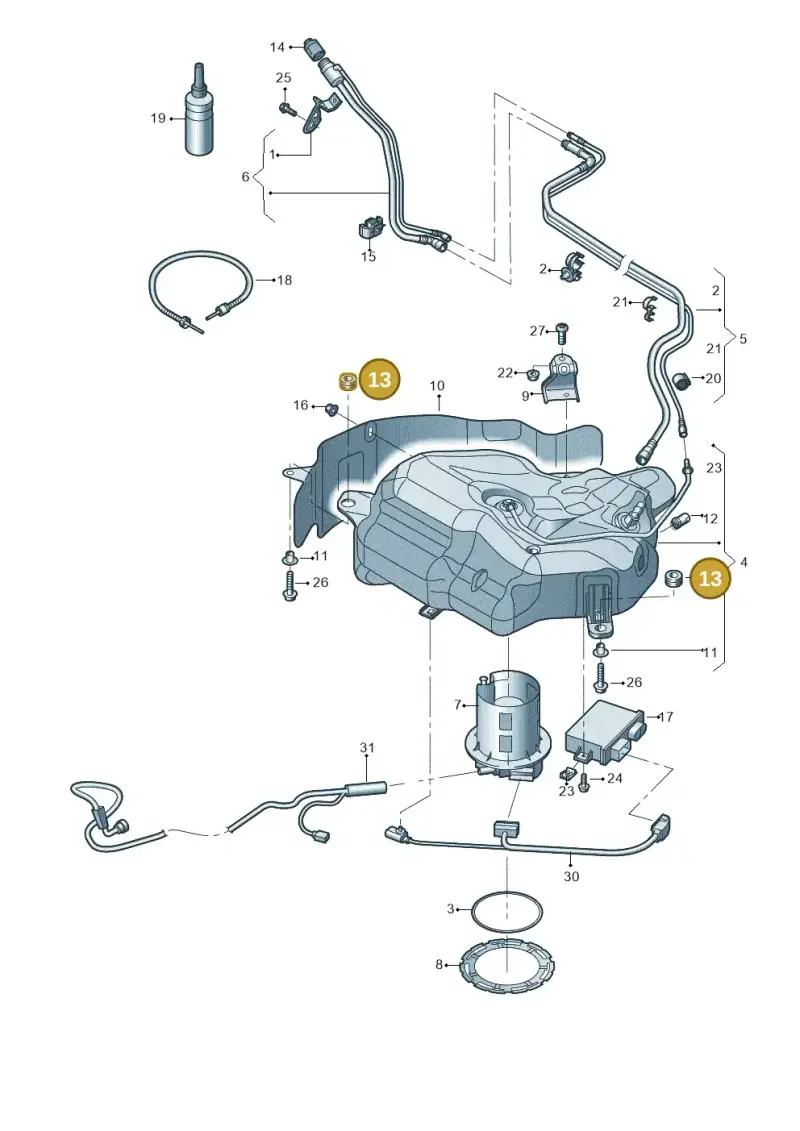 8R0201840 — Audi A7 Sportback (2014-2018) diagram 798201300, position 13