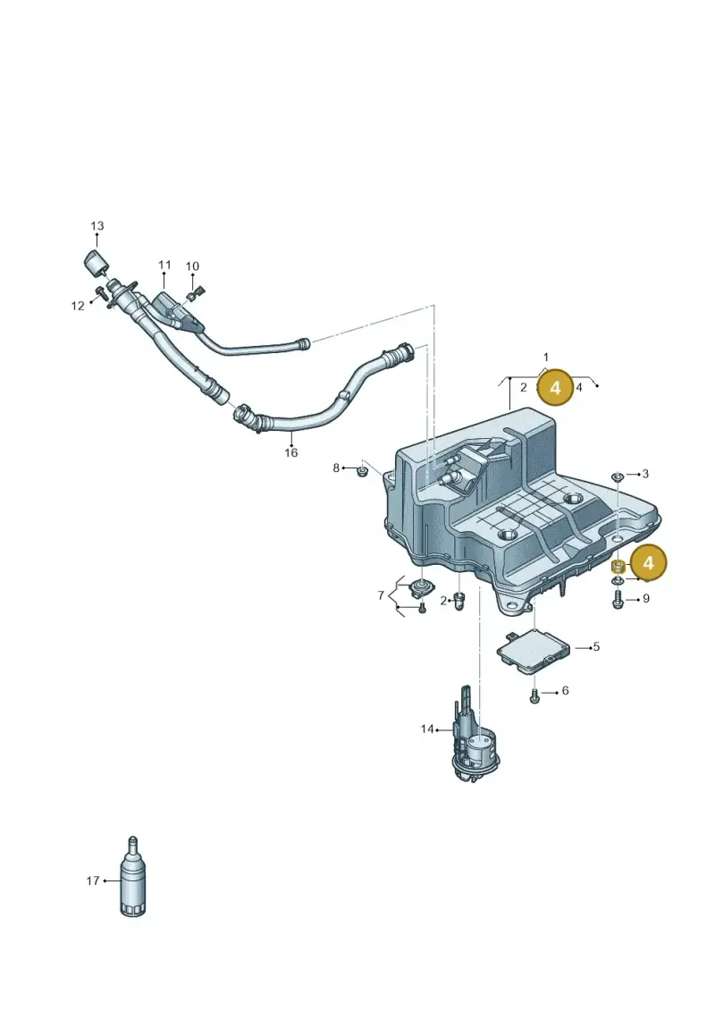 8R0201840 — Audi A5 Cabrio 2.0 (2016-2018) diagram 848201400, position 4