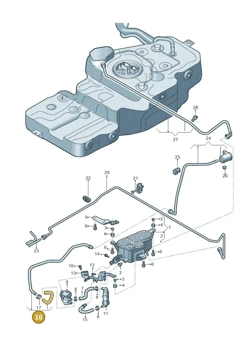 8R0201997S — Audi Q5 qu. 2.0 TDI (2012-2017) diagram 751201720, position 16
