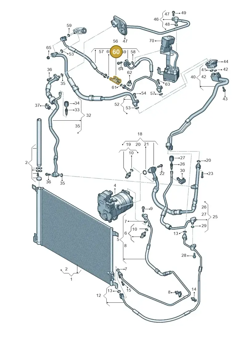 8R0260696A — Audi Q8 Quattro 3,0 (2018-) diagram 439260500, position 60