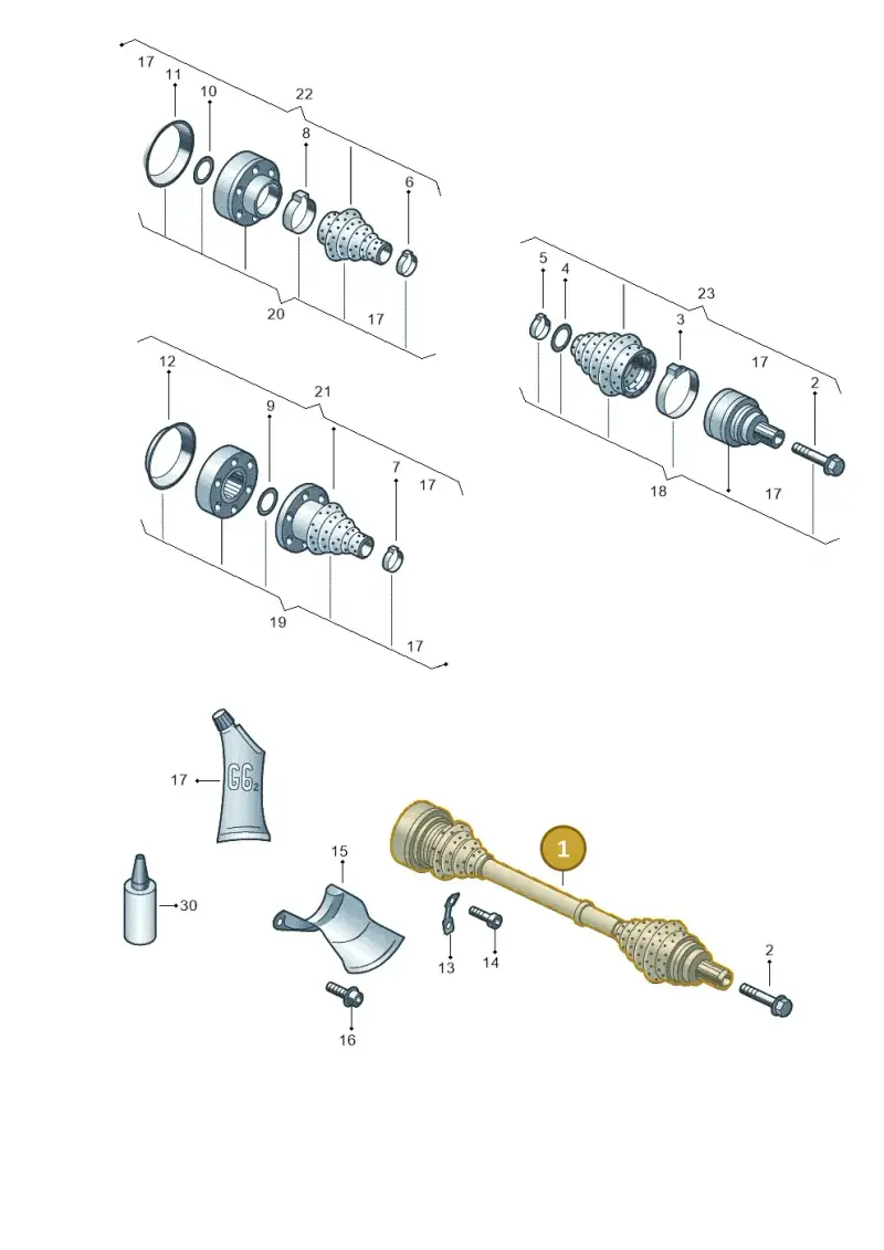 8R0501203C — Audi A6 L 2.0 (2011-2013) diagram 249501100, position 1