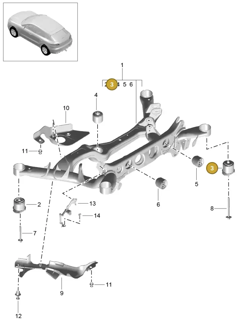 8R0505145A — Porsche Macan (2013-2018) diagram p44501005, position 3