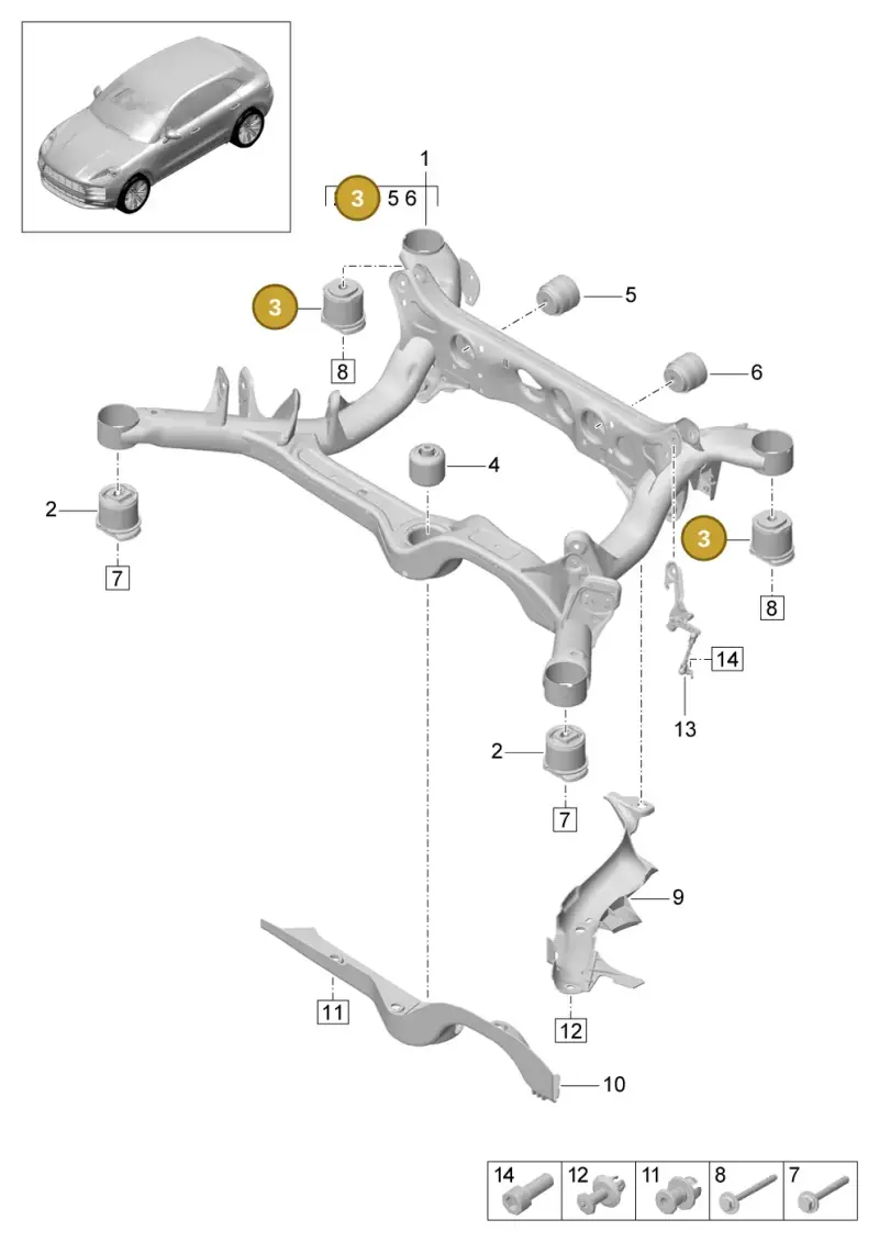 8R0505145A — Porsche Macan (2018-2022) diagram p52501000, position 3