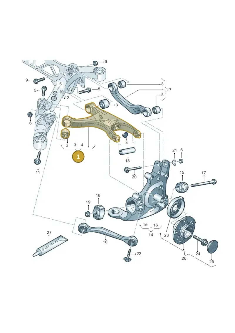 8R0505312F — Audi A7 Sportback (2014-2018) diagram 736505050, position 1