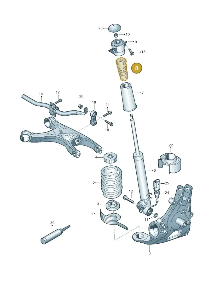 8R0512131E — Audi Q5 qu. 2.0 TDI (2012-2017) diagram 620511000, position 8