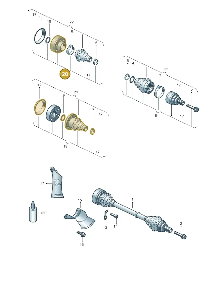 8R0598103 — Audi A6 L 2.0 (2011-2013) diagram 249501100, position 20