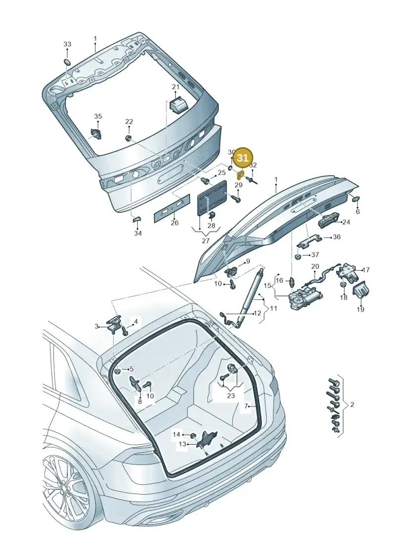 8R0827199 — Audi Q8 Quattro 3,0 (2018-) diagram 429827000, position 31