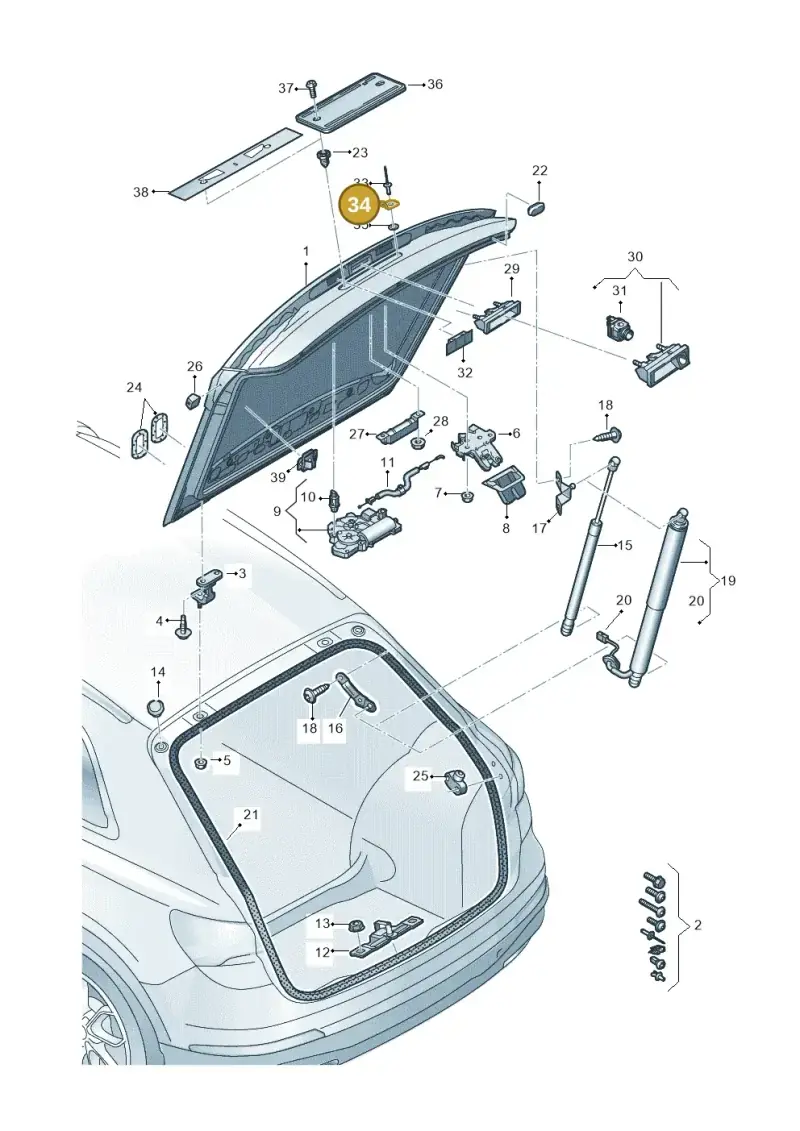 8R0827199 — Audi RSQ3 Sportback (2019-2024) diagram 597827000, position 34