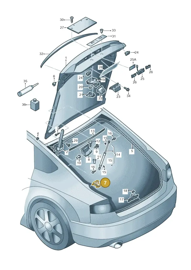 8R0827239B — Audi A5 Sportback (2011-2017) diagram 620827500, position 7