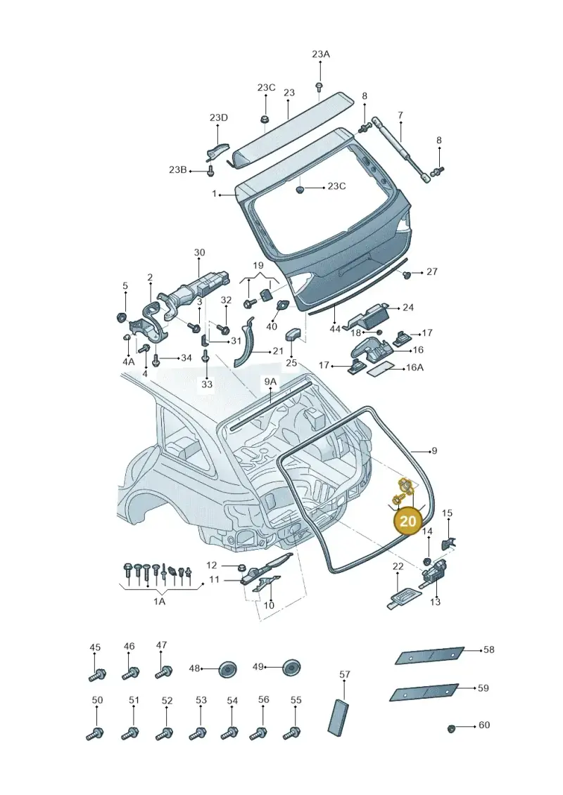 8R0827239B — Audi Q5 (2009-2018) diagram 687827000, position 20