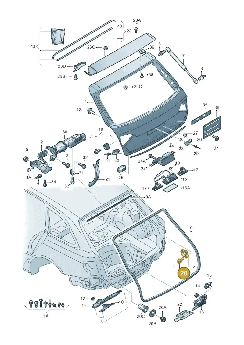 8R0827239B — Audi Q5 qu. 2.0 TDI (2012-2017) diagram 636827100, position 20
