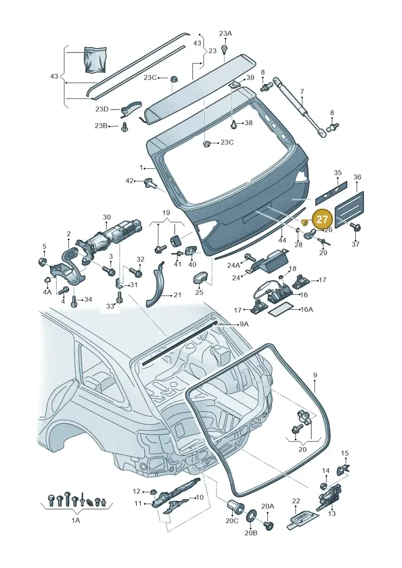 8R0827310 — Audi Q5 qu. 2.0 TDI (2012-2017) diagram 636827100, position 27