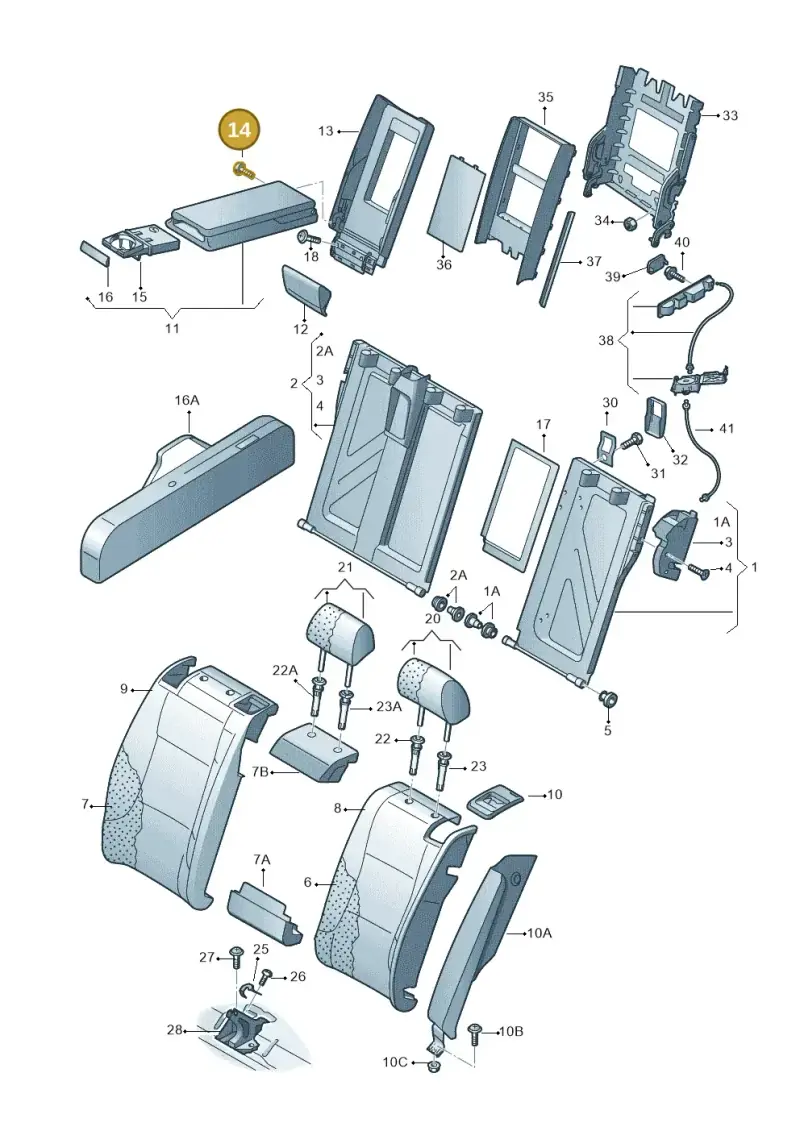 8R0861333D — Audi A7 Sportback (2014-2018) diagram 758885700, position 14