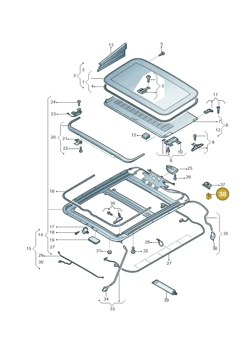 8R0877244 — Audi A8L qu. 3.0 TDI (2013-2018) diagram 696877000, position 38