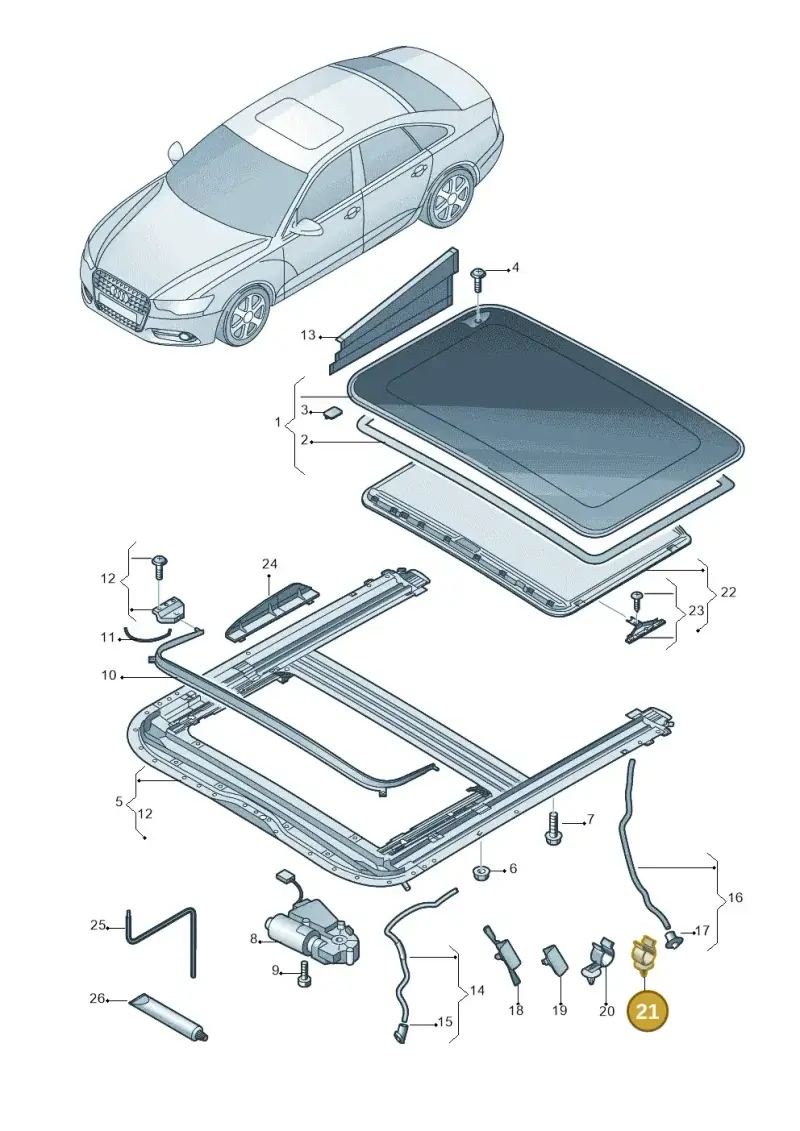 8R0877244 — Audi A6 qu. 3.0 tdi (2014-2018) diagram 717877000, position 21