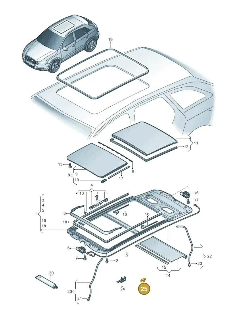 8R0877244 — Audi Q3 1.4 (2016-) diagram 728877000, position 25