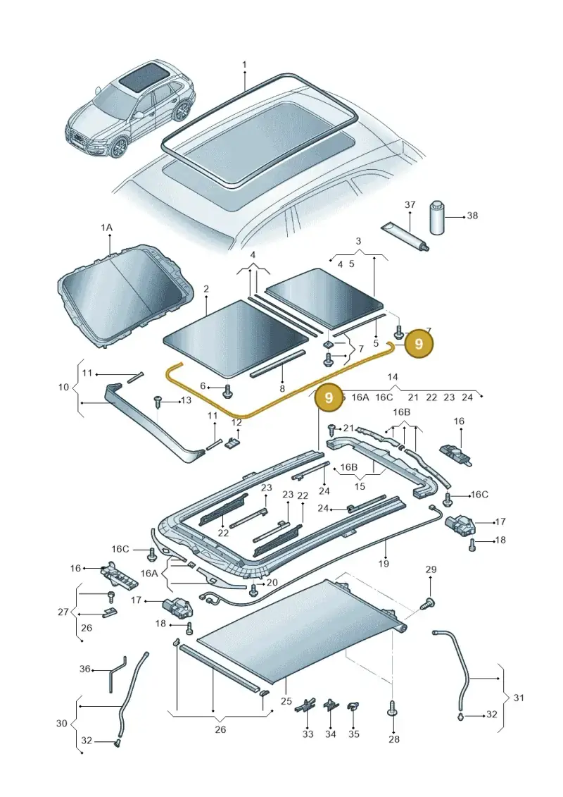 8R0877439A — Audi Q5 qu. 2.0 (2009-2018) diagram 687877000, position 9