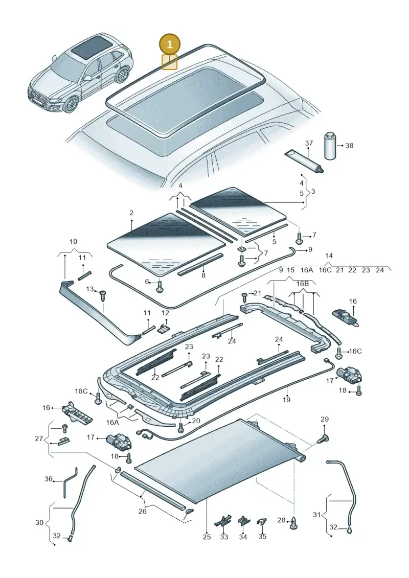 8R0877459A — Audi Q5 qu. 2.0 TDI (2012-2017) diagram 647877000, position 1