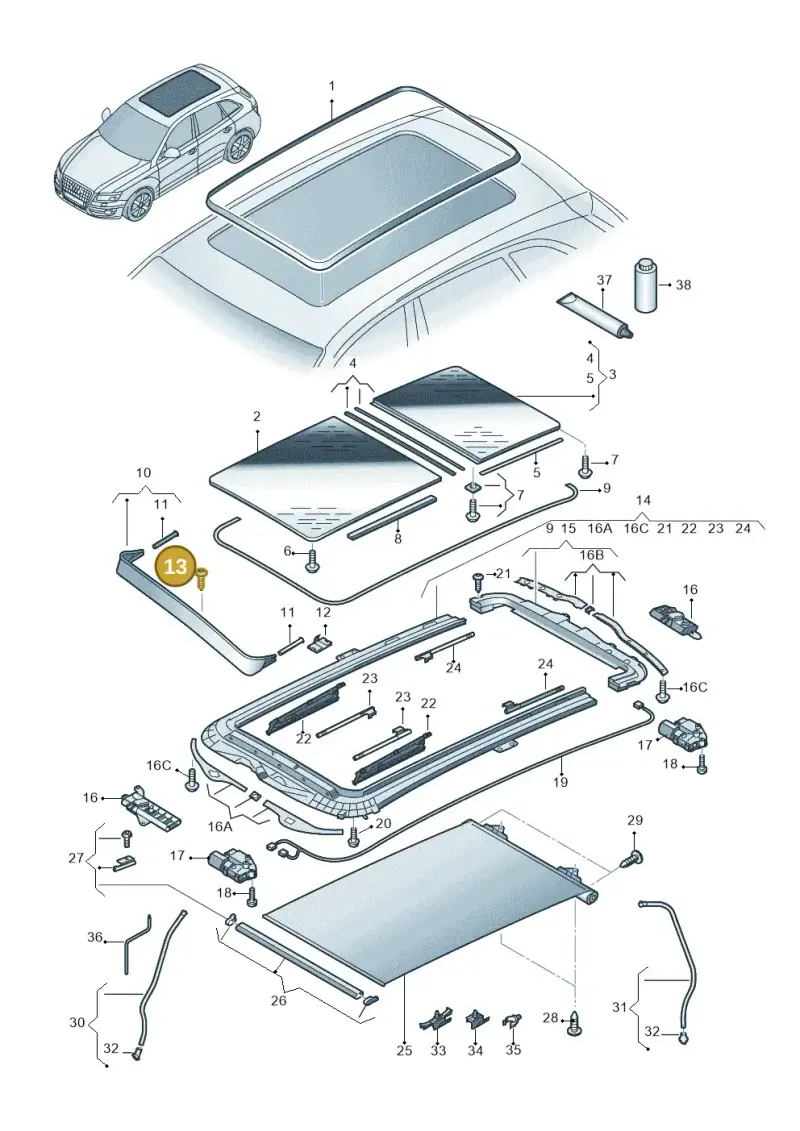 8R0898057 — Audi Q5 qu. 2.0 TDI (2012-2017) diagram 647877000, position 13