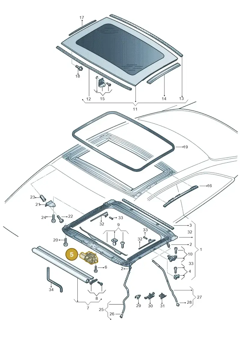8R0959591A — Audi A5 Sportback (2011-2017) diagram 620877000, position 5