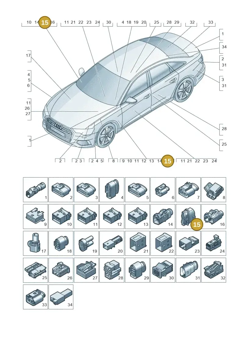8R0972701 — Audi A6 (2018-2025) diagram 430971820, position 15