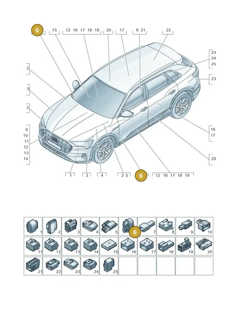 8R0972701 — Audi Q8 e-tron (2018-2025) diagram 586971820, position 6
