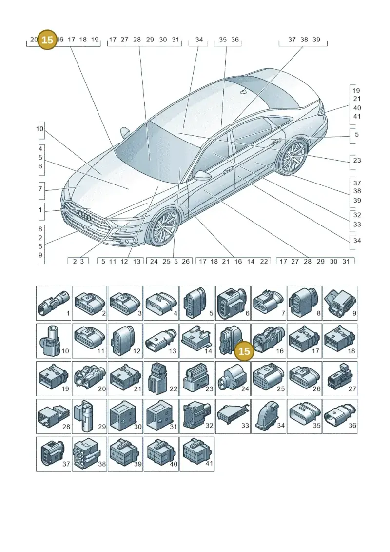 8R0972701 — Audi A8 (2017-2025) diagram 838971820, position 15