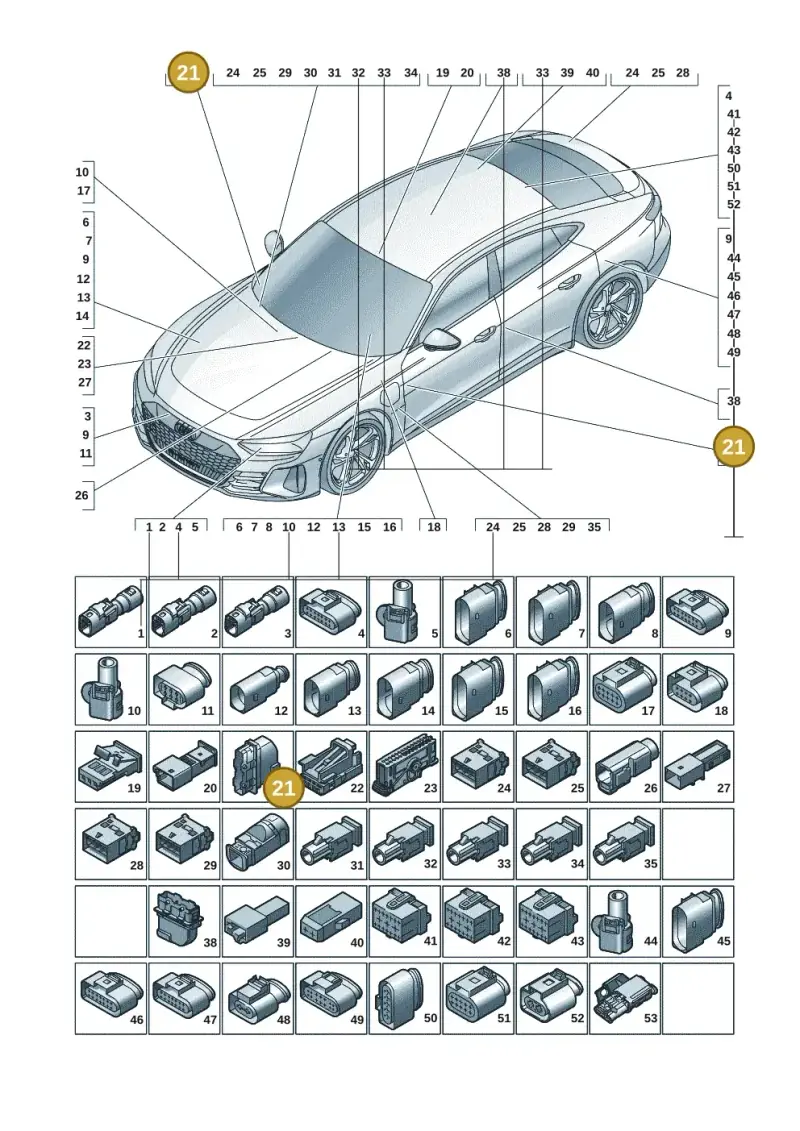 8R0972701 — Audi RS e-tron GT (2020-2025) diagram 4j1971820, position 21
