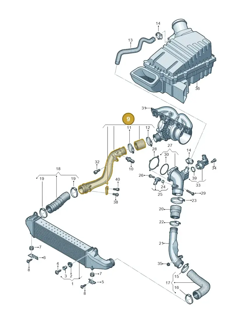 8S0145674E — Audi A3 Sportback (2019-2025) diagram 596145610, position 9