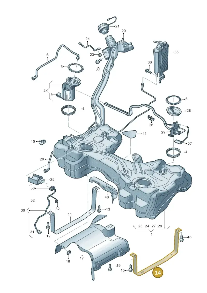 8S0201653 — Audi A3 Sportback (2019-2021) diagram 596201140, position 14