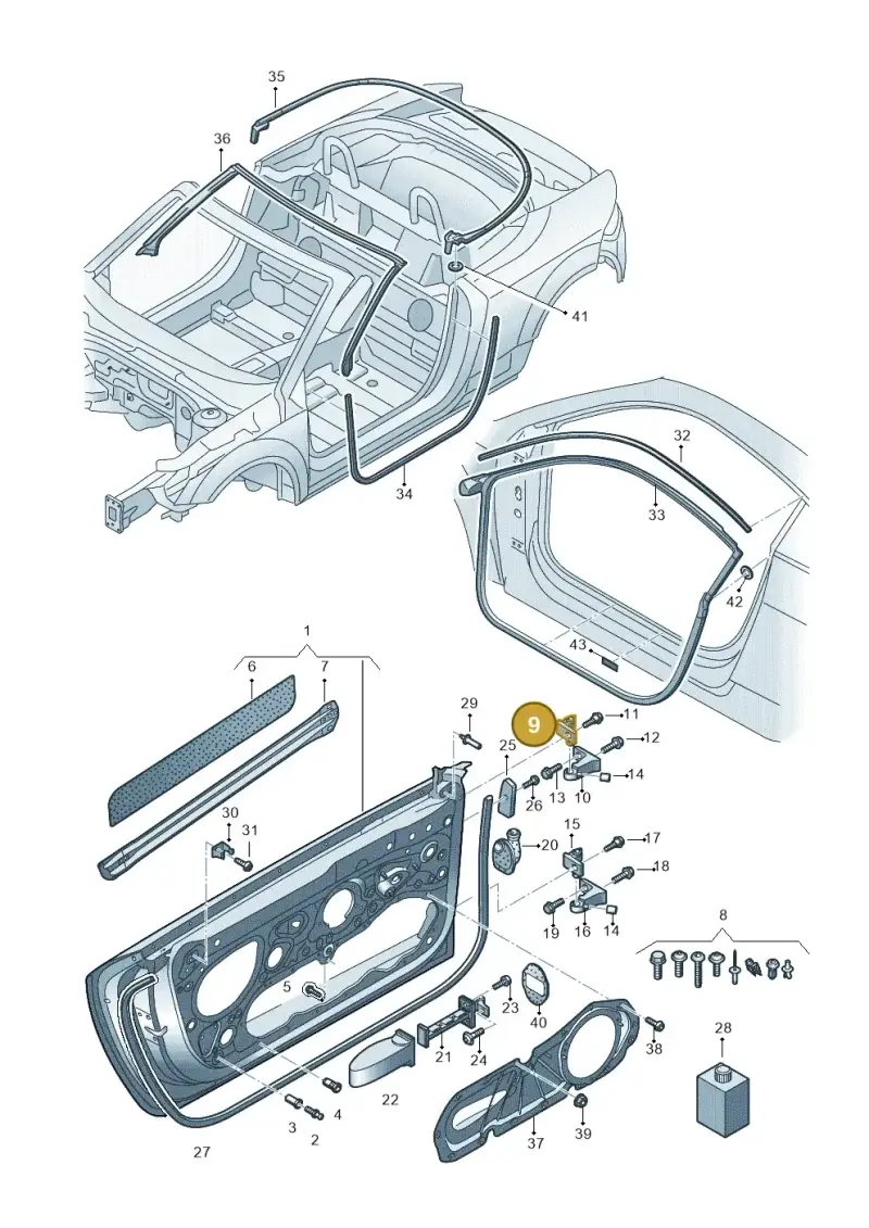 8S0833407A — Audi TTRS Coupe (2016-2023) diagram 850831100, position 9