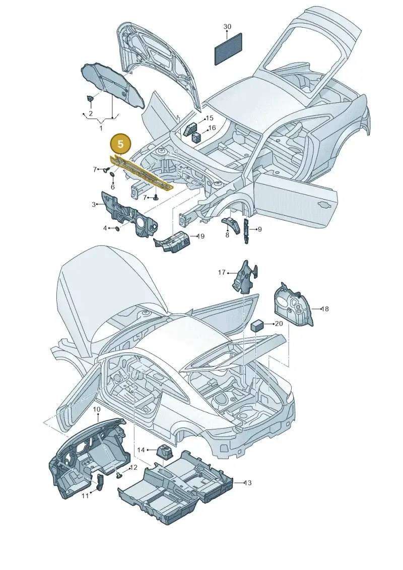 8S0863993B — Audi TTS (2014-2023) diagram 850863200, position 5