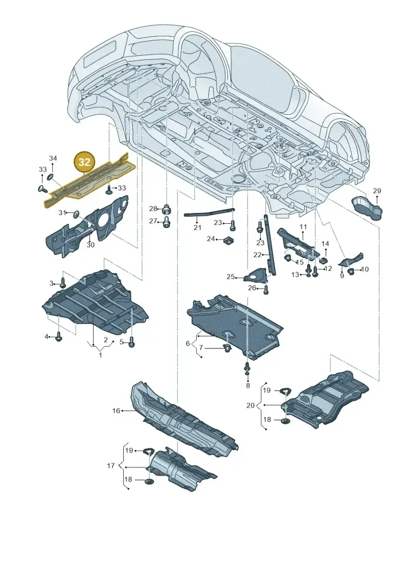 8S0863993B — Audi TT RS (2016-2023) diagram 898825100, position 32