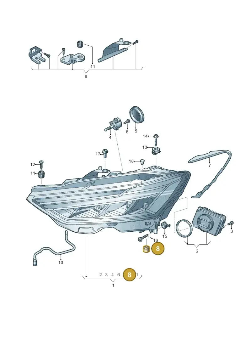 8S0941749 — Audi RS6 Avant (2019-2025) diagram 435941000, position 8