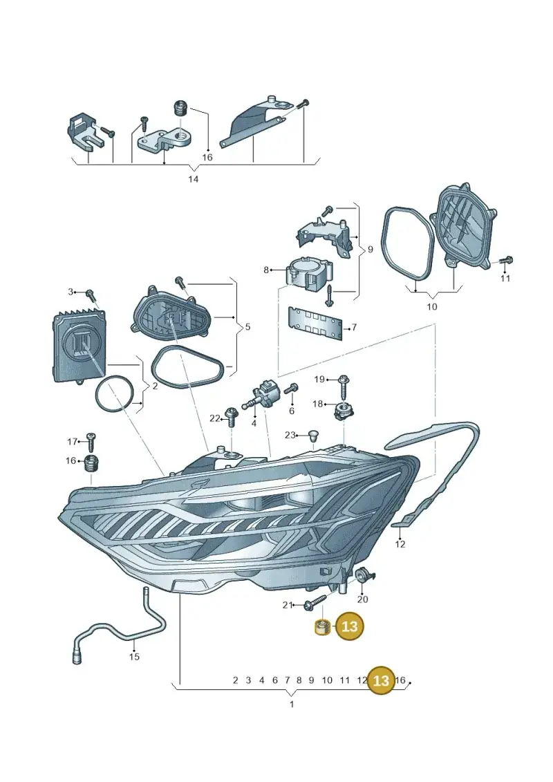 8S0941749 — Audi A7 Sportback (2018-2025) diagram 435941050, position 13