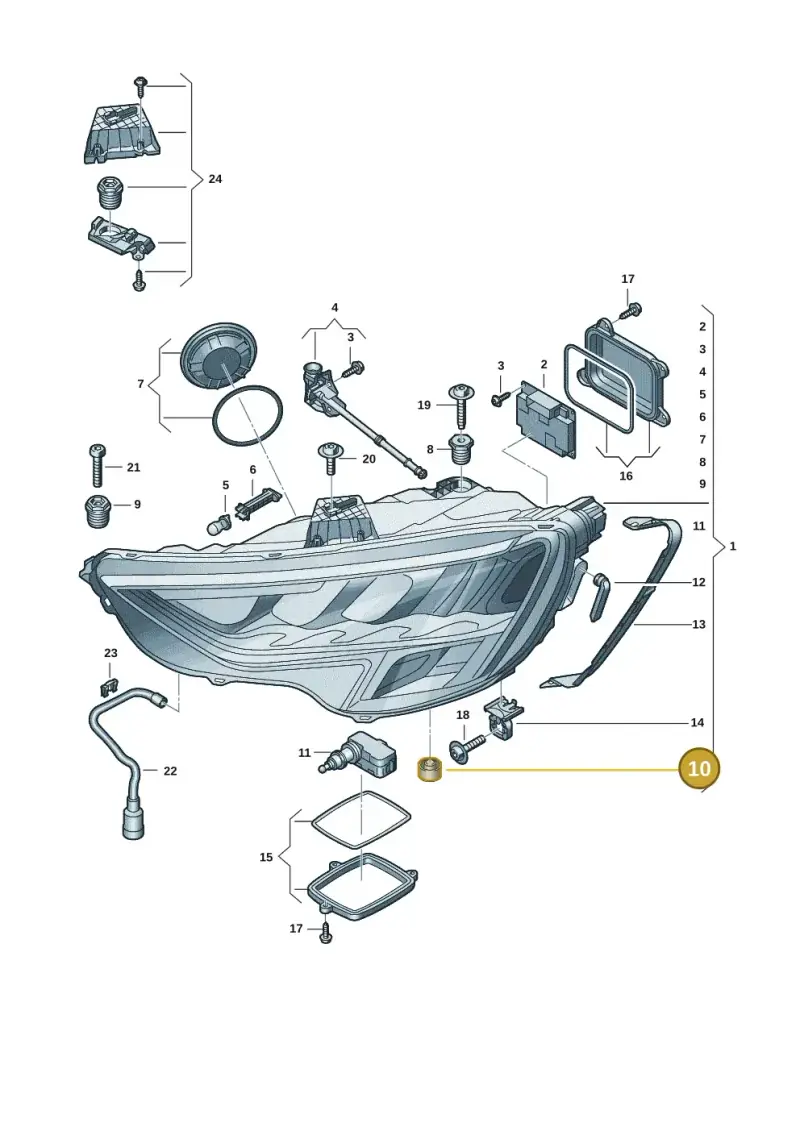 8S0941749 — Audi A3 Sportback (2019-2025) diagram 596941005, position 10