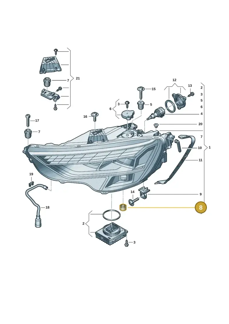 8S0941749 — Audi A3 Sportback (2019-2025) diagram 596941055, position 8