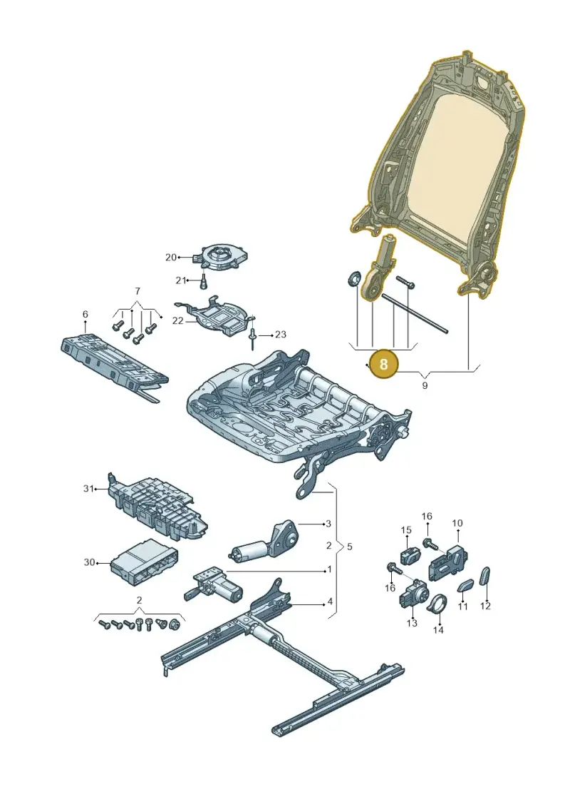 8S7959761B — Audi RS Q8 (2019-2025) diagram 859959230, position 8